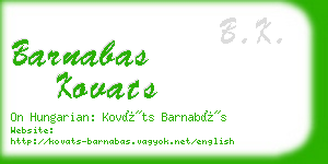 barnabas kovats business card